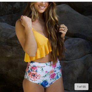 high waisted swim suit